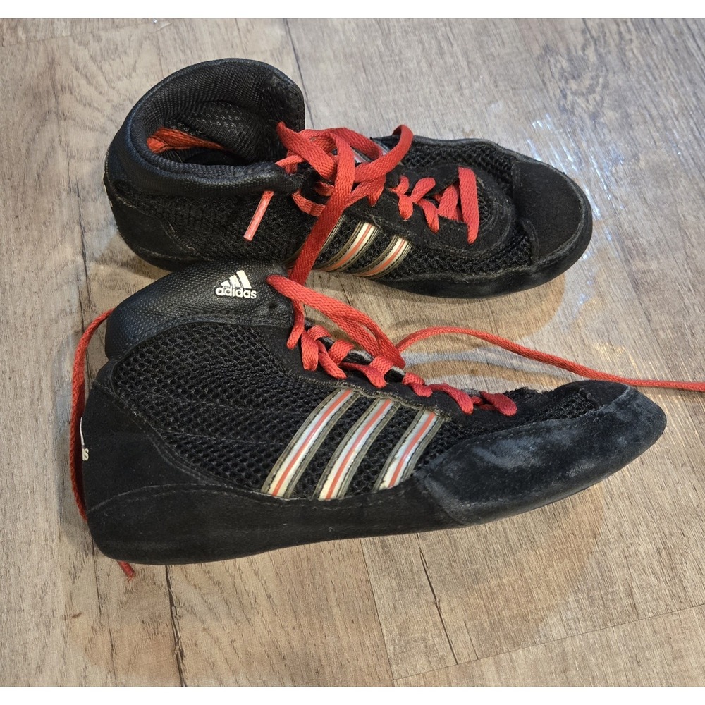 Adidas Combat Speed 3 Wrestling Shoes Kids Size 1 Black G12671 Boxing MMA RARE